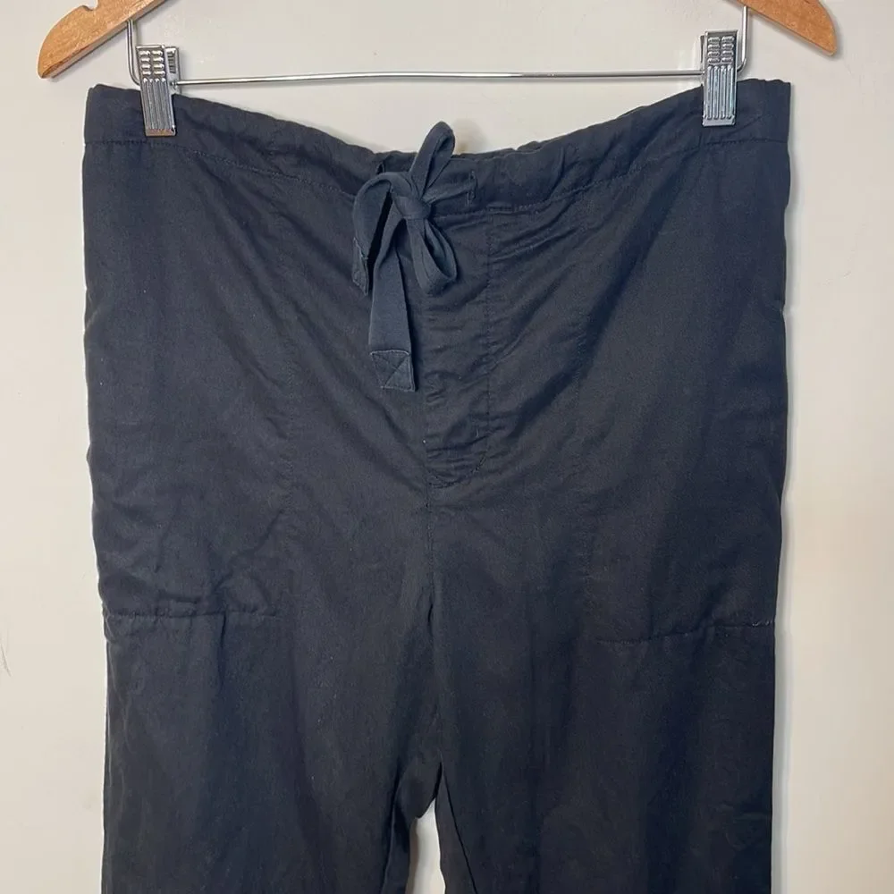 Wilfred Free Tie Waist Linen Blend Black Pants Small